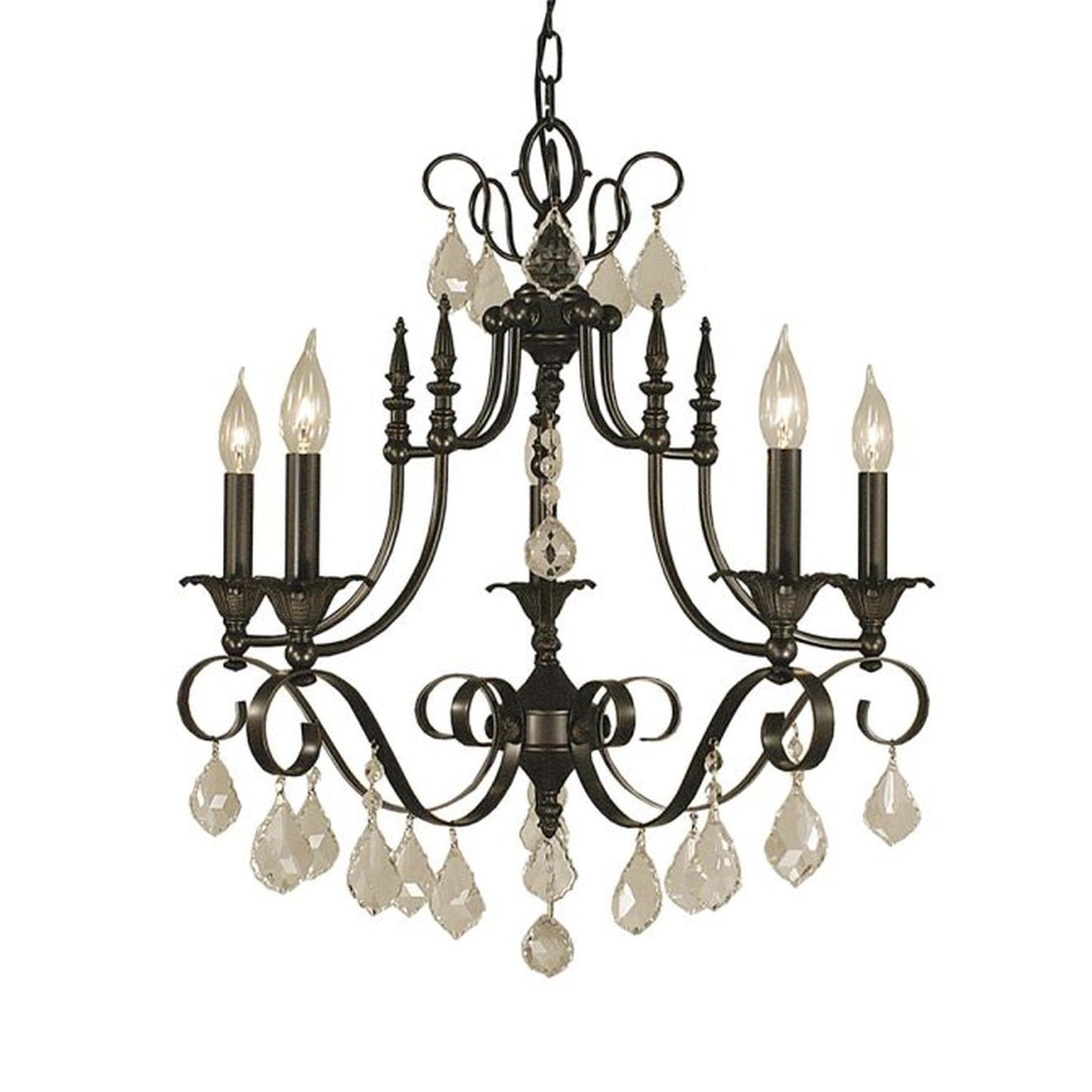 6-Light Mahogany Bronze Liebestraum Dining Chandelier - 2975 MB by Framburg