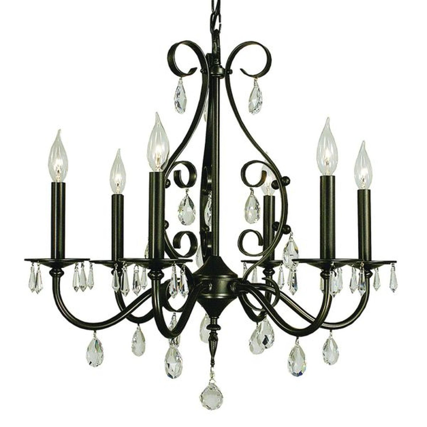 6-Light Mahogany Bronze Liebestraum Dining Chandelier - 2986 MB by Framburg