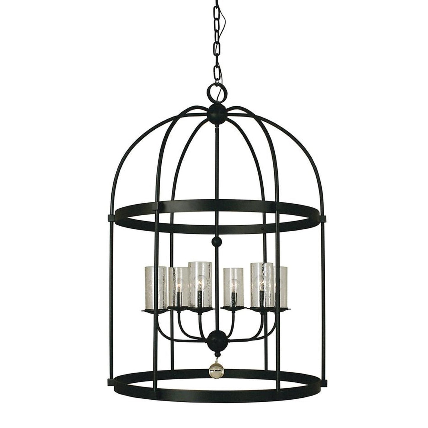 6-Light Matte Black Compass Foyer Chandelier - 1106 MBLACK by Framburg