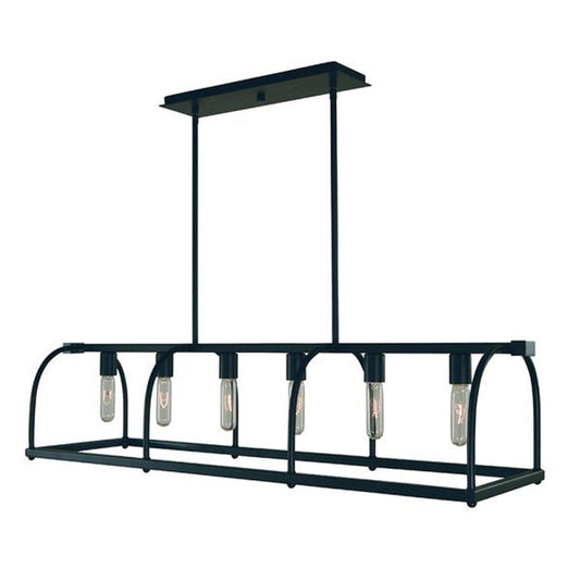 6-Light Matte Black Kenmare Island Chandelier - 5476 MBLACK by Framburg