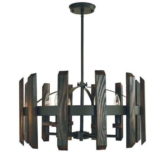6-Light Matte Black Modern Farmhouse Dining Chandelier - 5375 MBLACK by Framburg