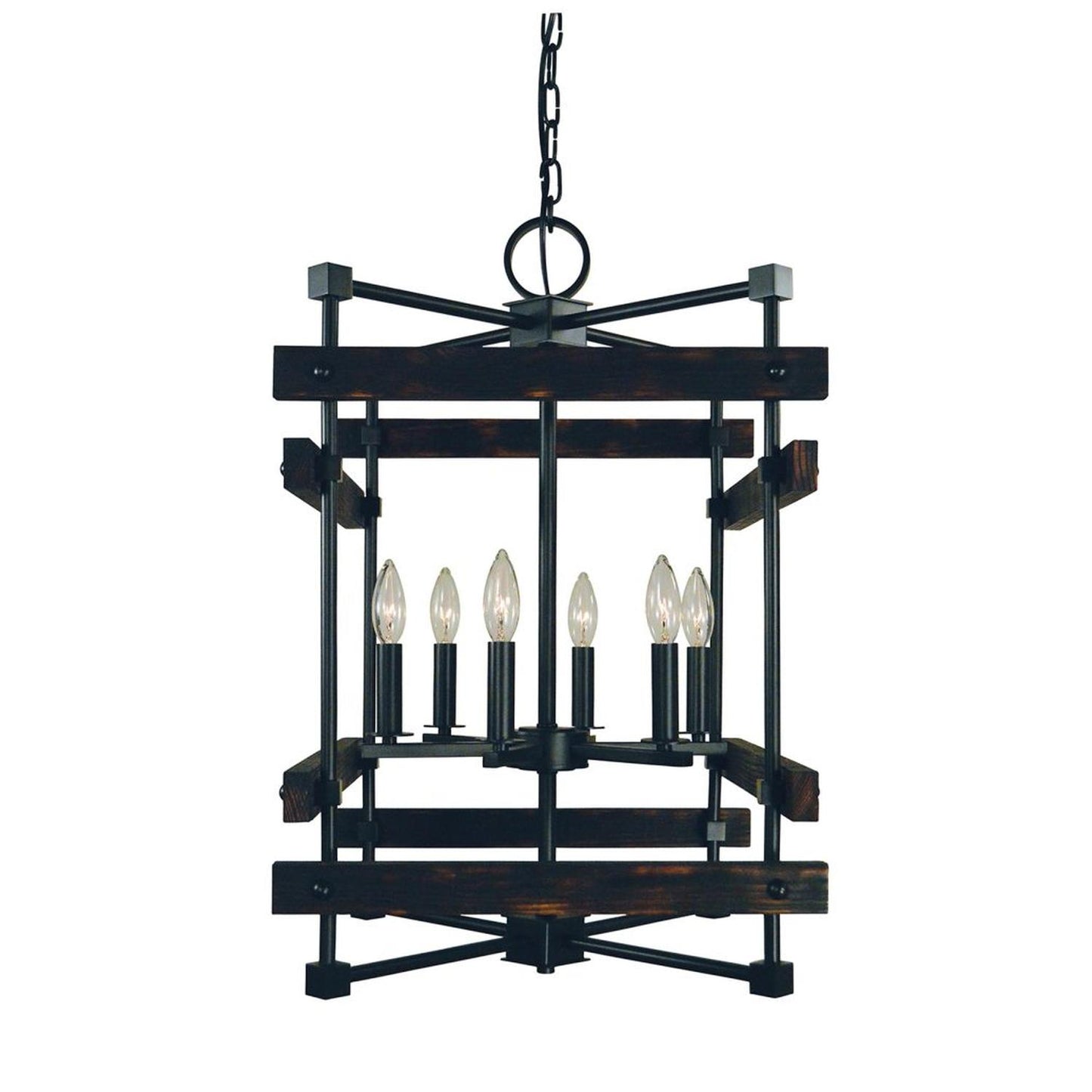 6-Light Matte Black Rustic Chic Chandelier - 5276 MBLACK by Framburg