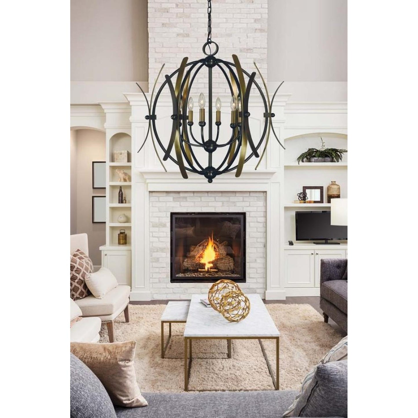 6-Light Monique Dining Chandelier - 5055 MB/AB by Framburg
