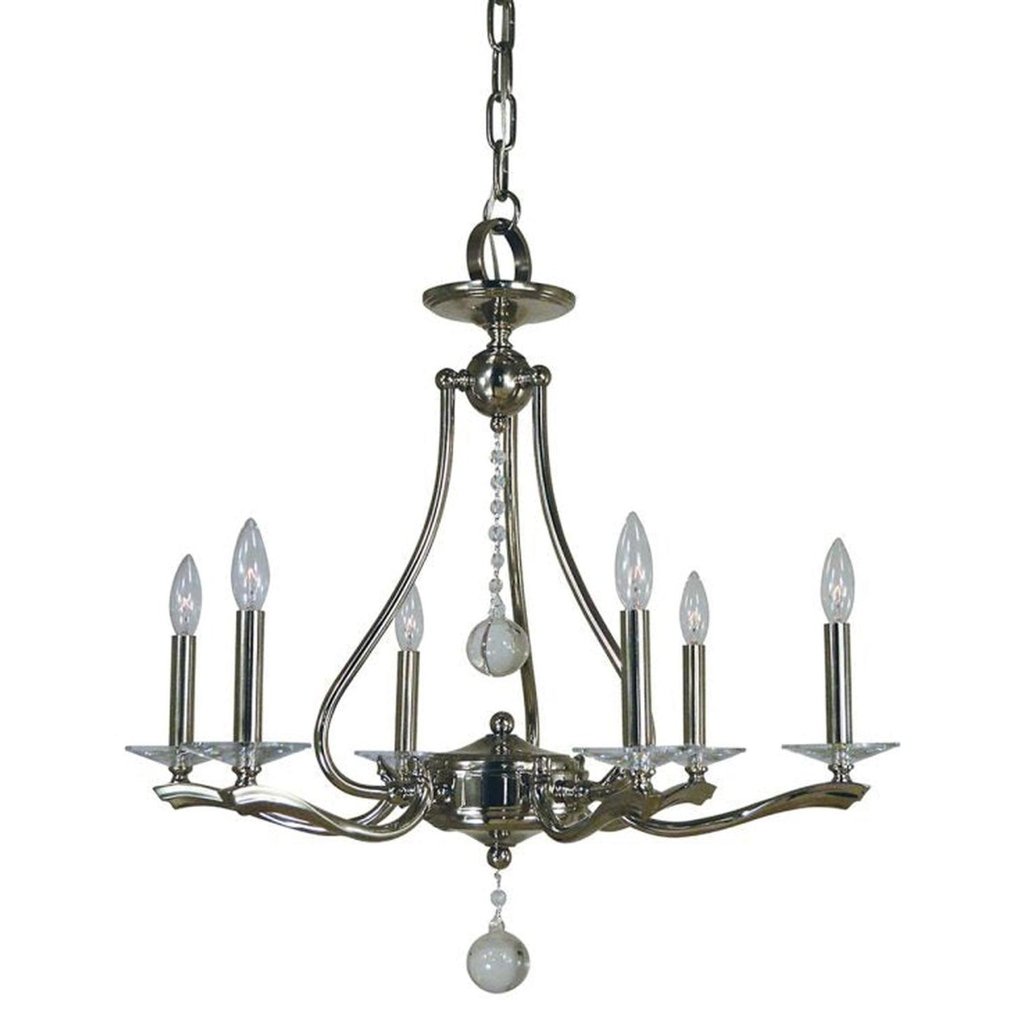 6-Light Polished Nickel Allena Chandelier - 3096 PN by Framburg