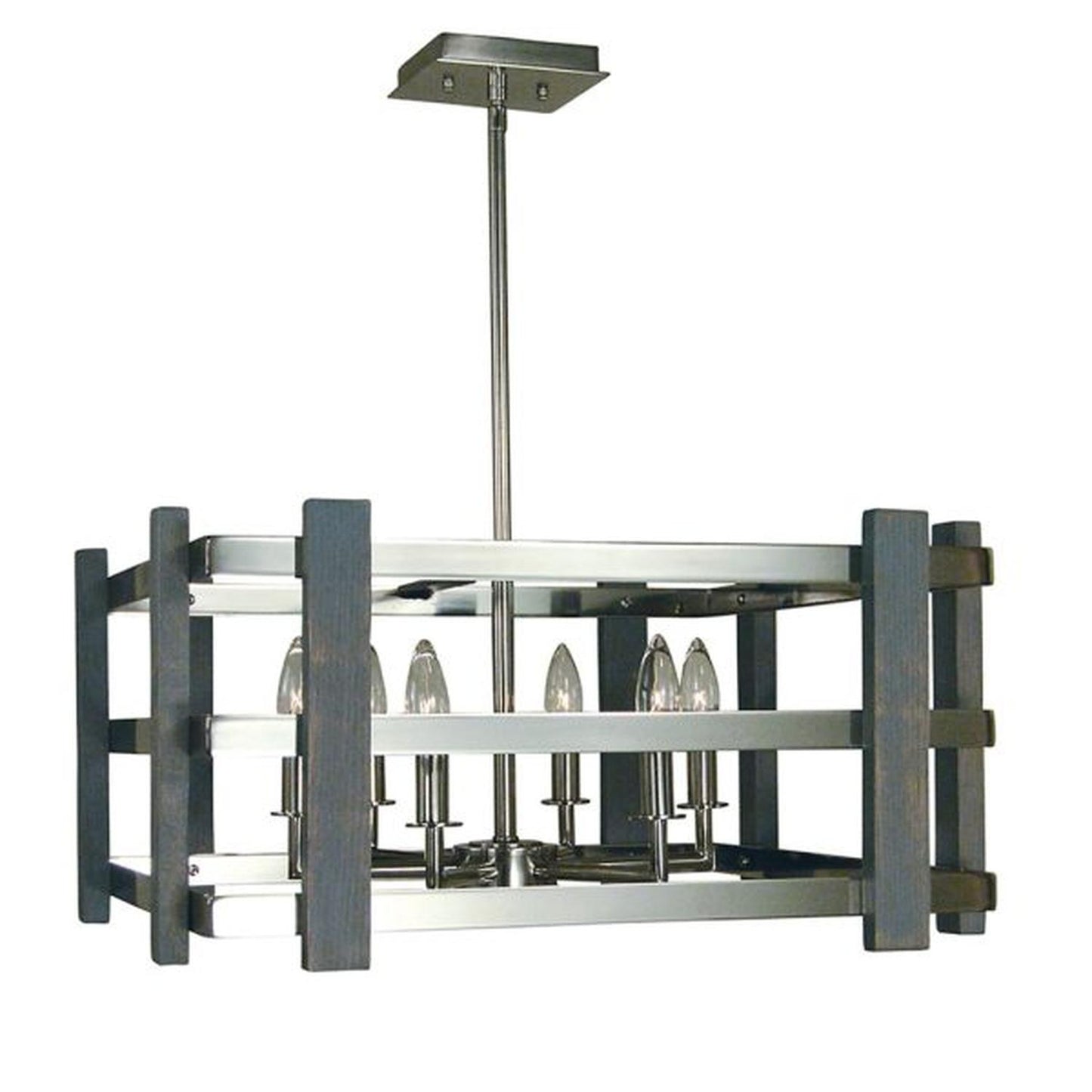 6-Light Polished Nickel Arcadia Dual Mount Chandelier - 5266 PN by Framburg