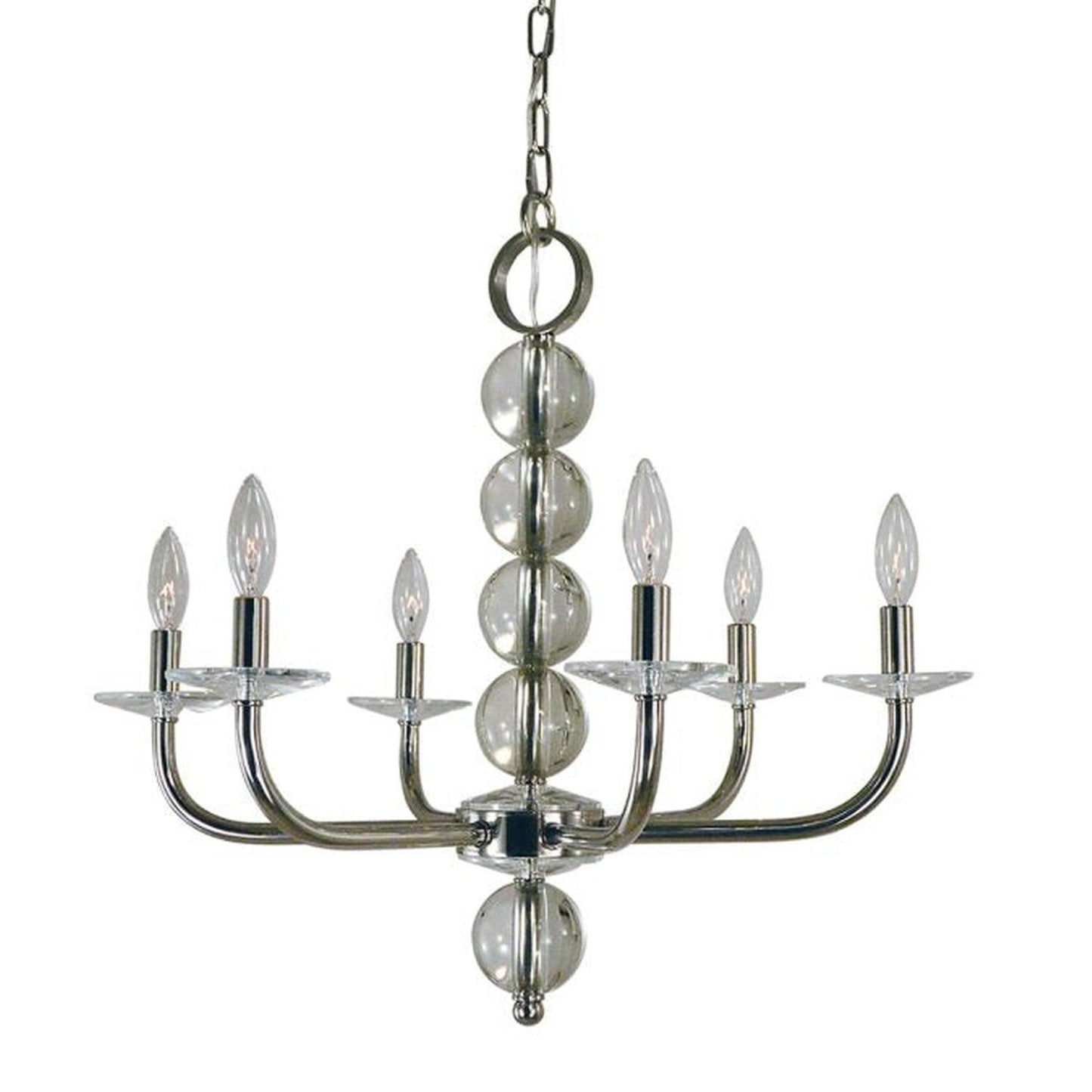 6-Light Polished Nickel Glamour Dining Chandelier - 4966 PN by Framburg