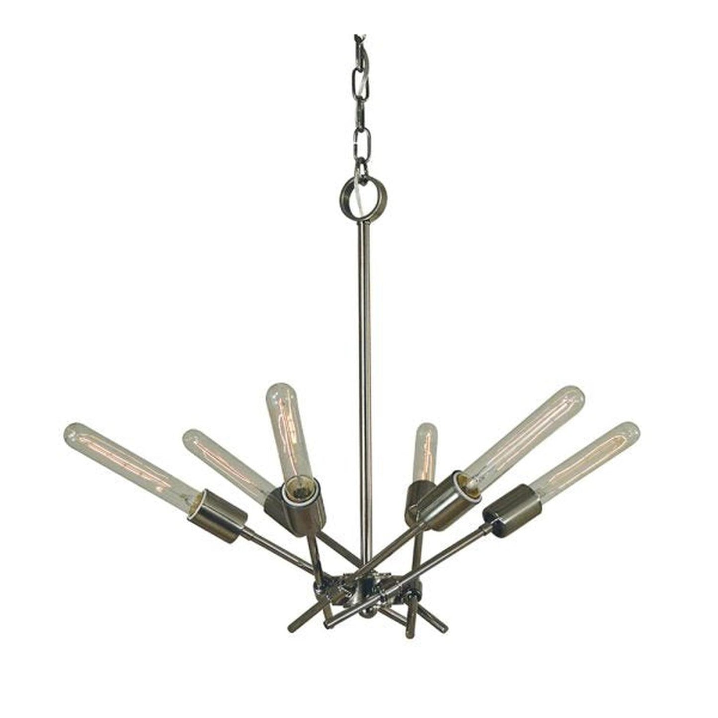 6-Light Polished Nickel Quasar Chandelier - 3076 PN by Framburg