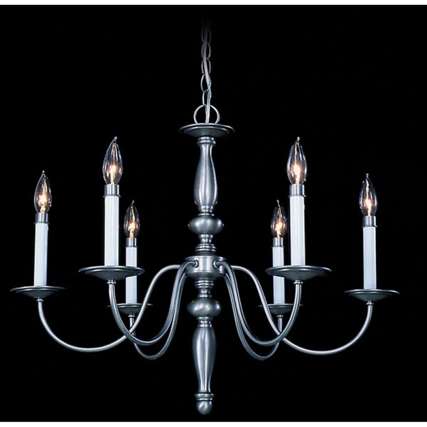 6-Light Satin Pewter Jamestown Dining Chandelier - 7916 SP by Framburg