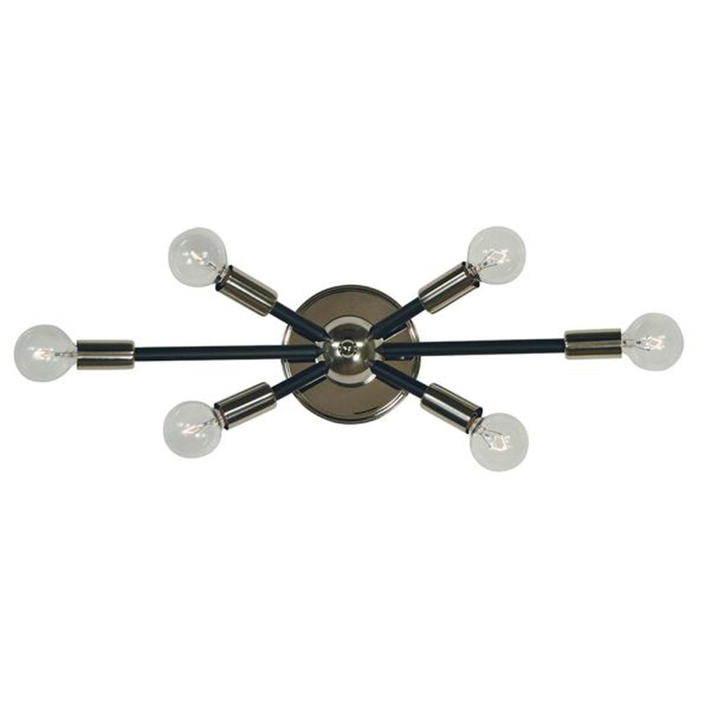6-Light Simone Sconce - 5015 PN/MBLACK by Framburg