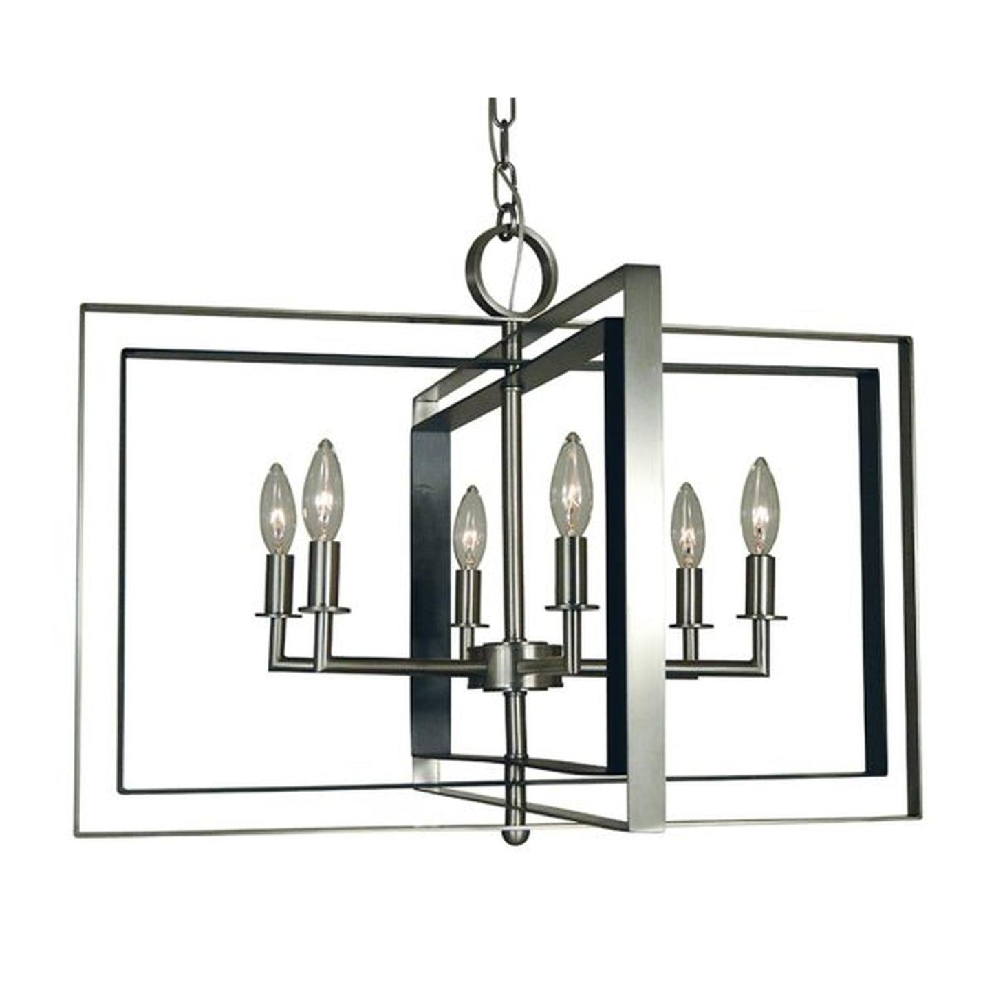 6-Light Symmetry Dining Chandelier - 4866 BN/MBLACK by Framburg