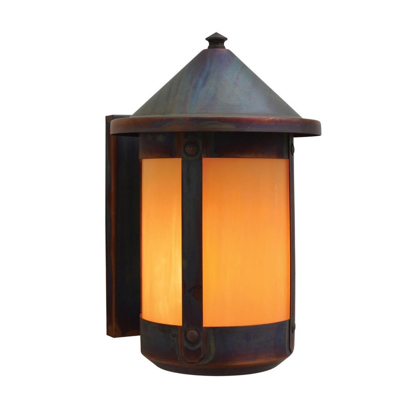 7″ Berkeley Wall Sconce With Roof - BS-7RTN-RC - Raw Copper by Arroyo Craftsman