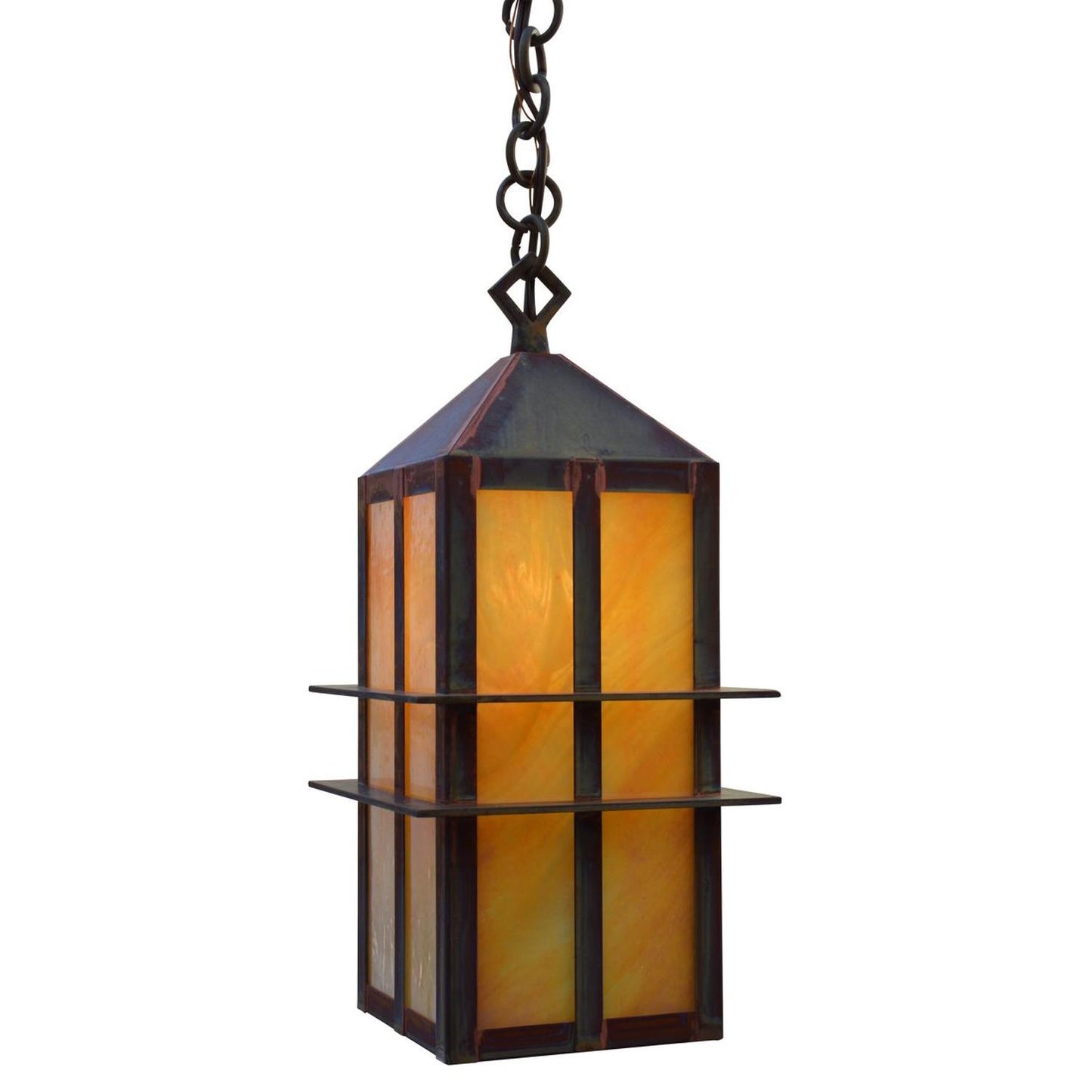 7″ Bexley Pendant - BEH-7GW-RC - Raw Copper by Arroyo Craftsman
