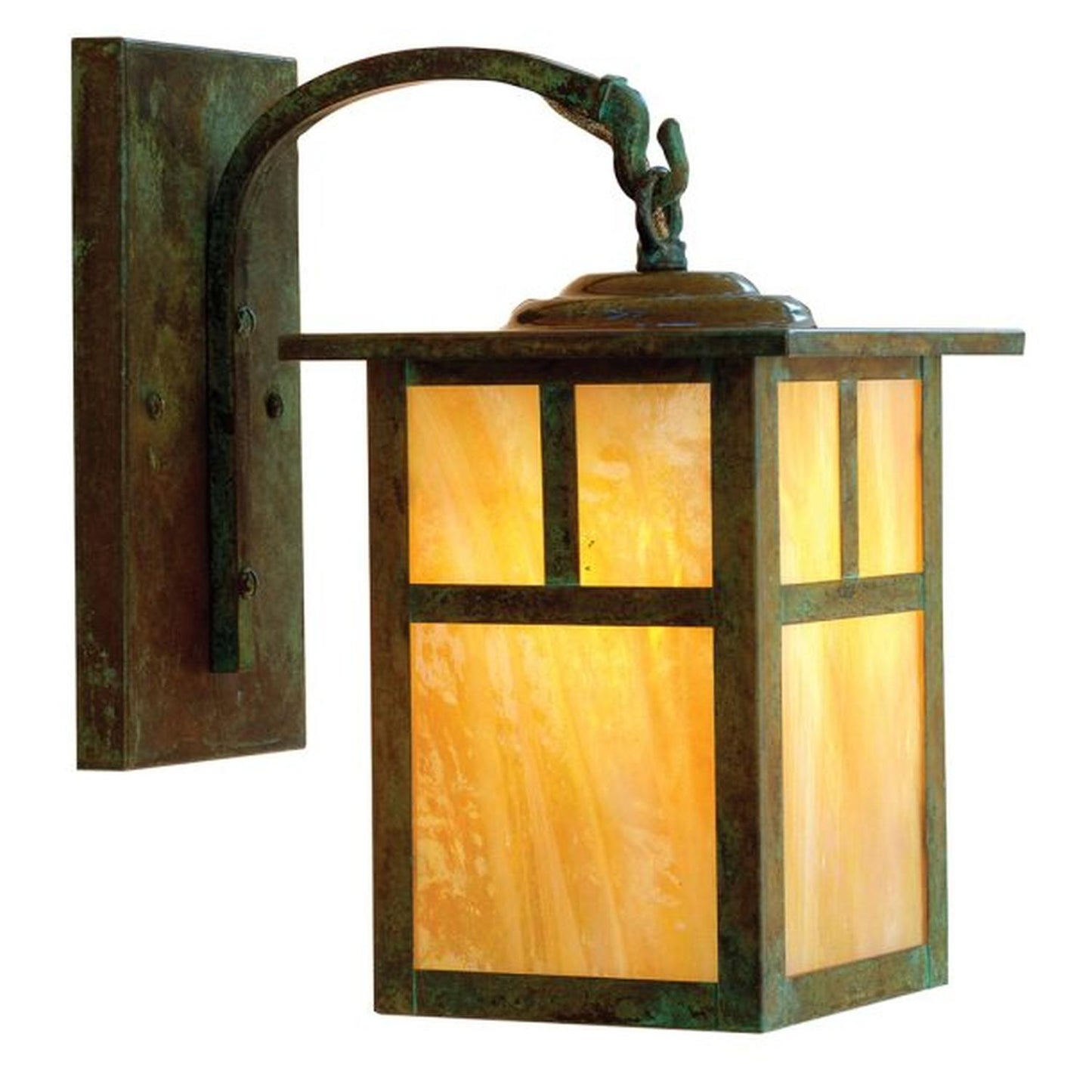 7″ Mission Wall Mount With T-Bar Overlay - MB-7TGW-VP - Verdigris Patina by Arroyo Craftsman