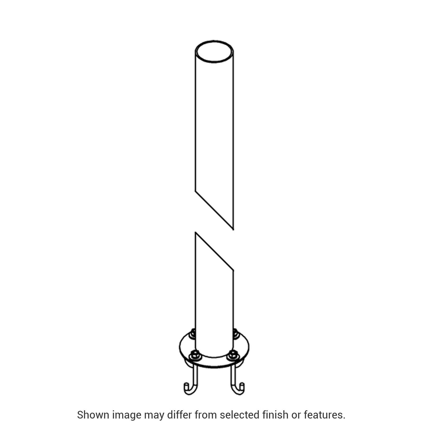 71" Round Outdoor Post for Bollards and Post Lights - White by Hubbardton Forge