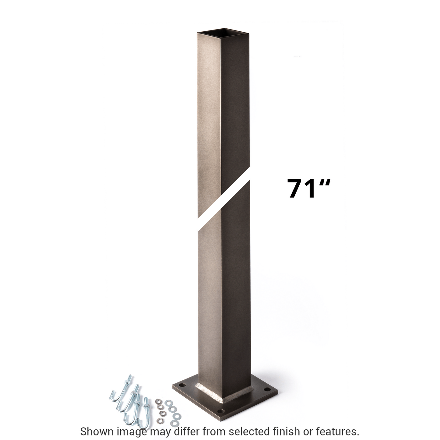 71" Square Outdoor Post for Bollards and Post Lights - White by Hubbardton Forge