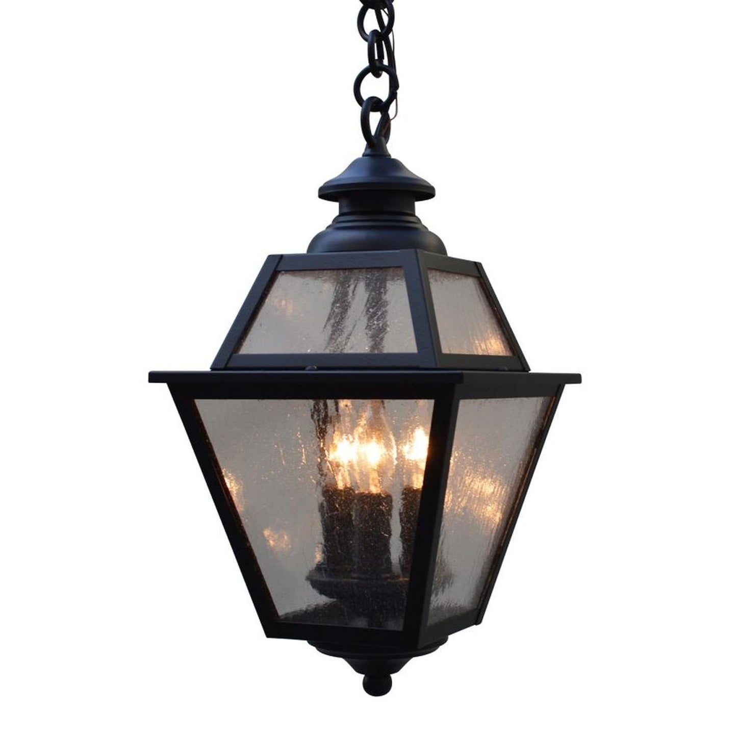 8″ Inverness Pendant With Glass Roof - INH-8GRCS-BK - Satin Black by Arroyo Craftsman