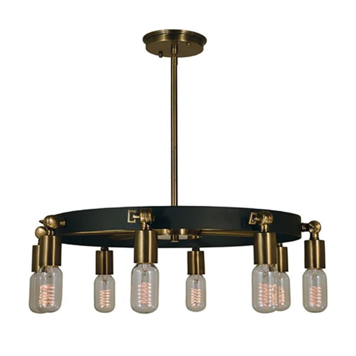 8-Light Antique Brass/Matte Black Felix Chandelier - 4889 AB/MBLACK by Framburg