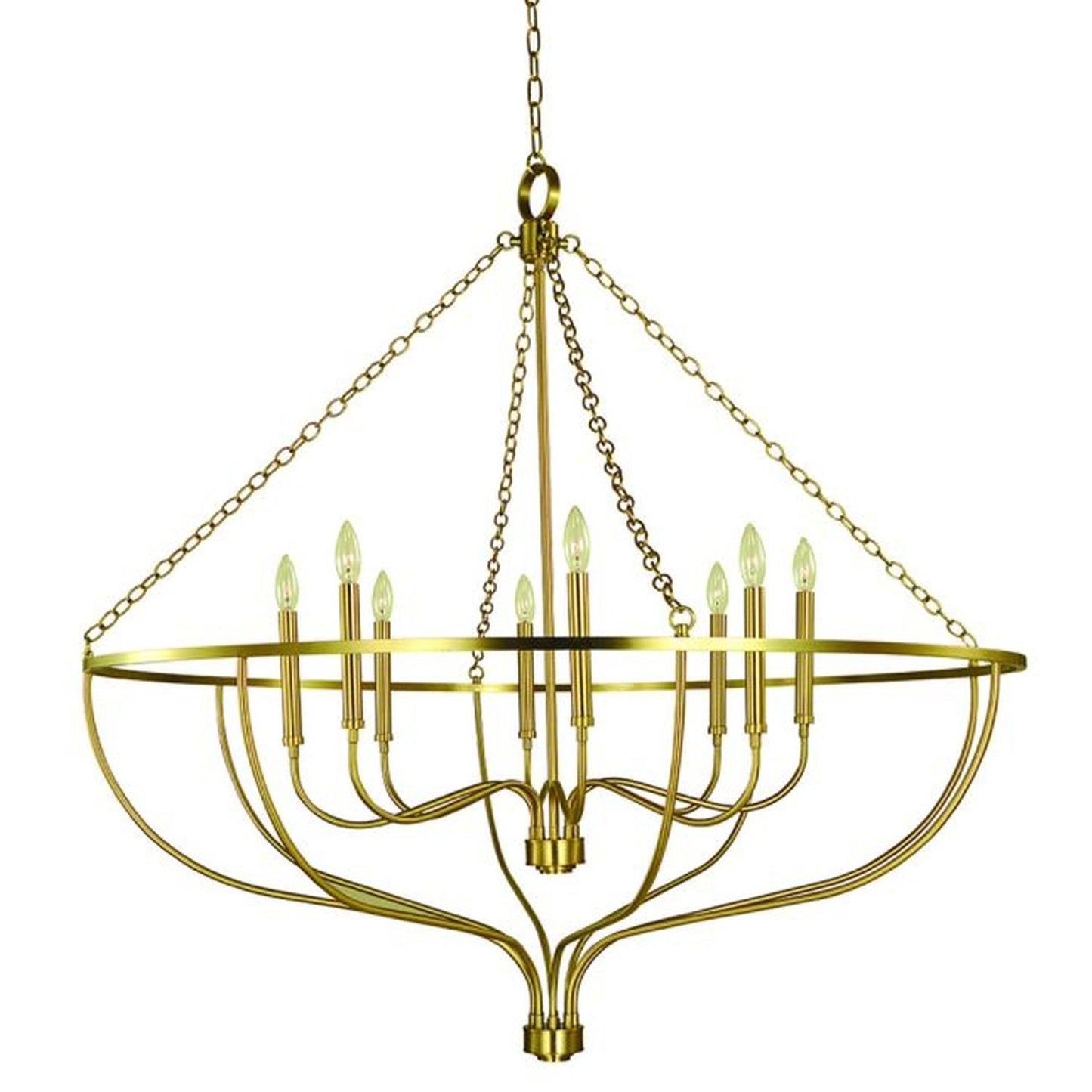 8-Light Brushed Brass Town Foyer Chandelier - 5688 BR by Framburg