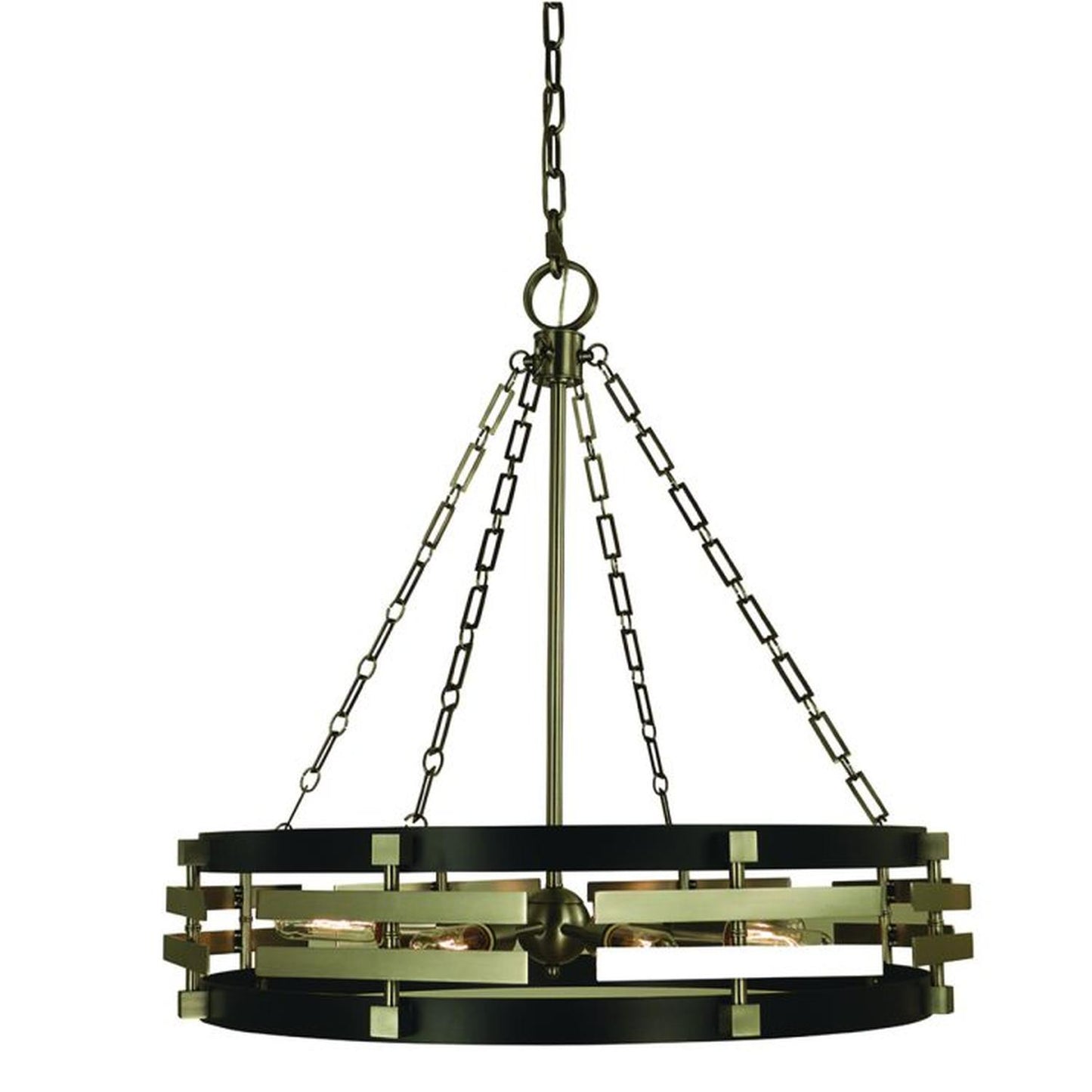 8-Light Brushed Nickel With Matte Black Eden Dining Chandelier - 5748 BN/MBLACK by Framburg