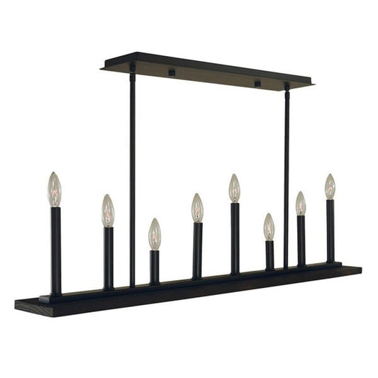 8-Light Matte Black Industria Island Chandelier - 5538 MBLACK by Framburg