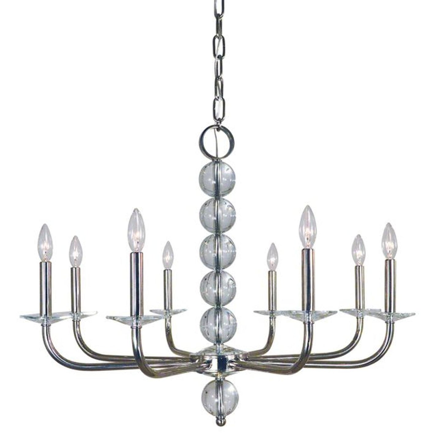 8-Light Polished Nickel Glamour Dining Chandelier - 4968 PN by Framburg