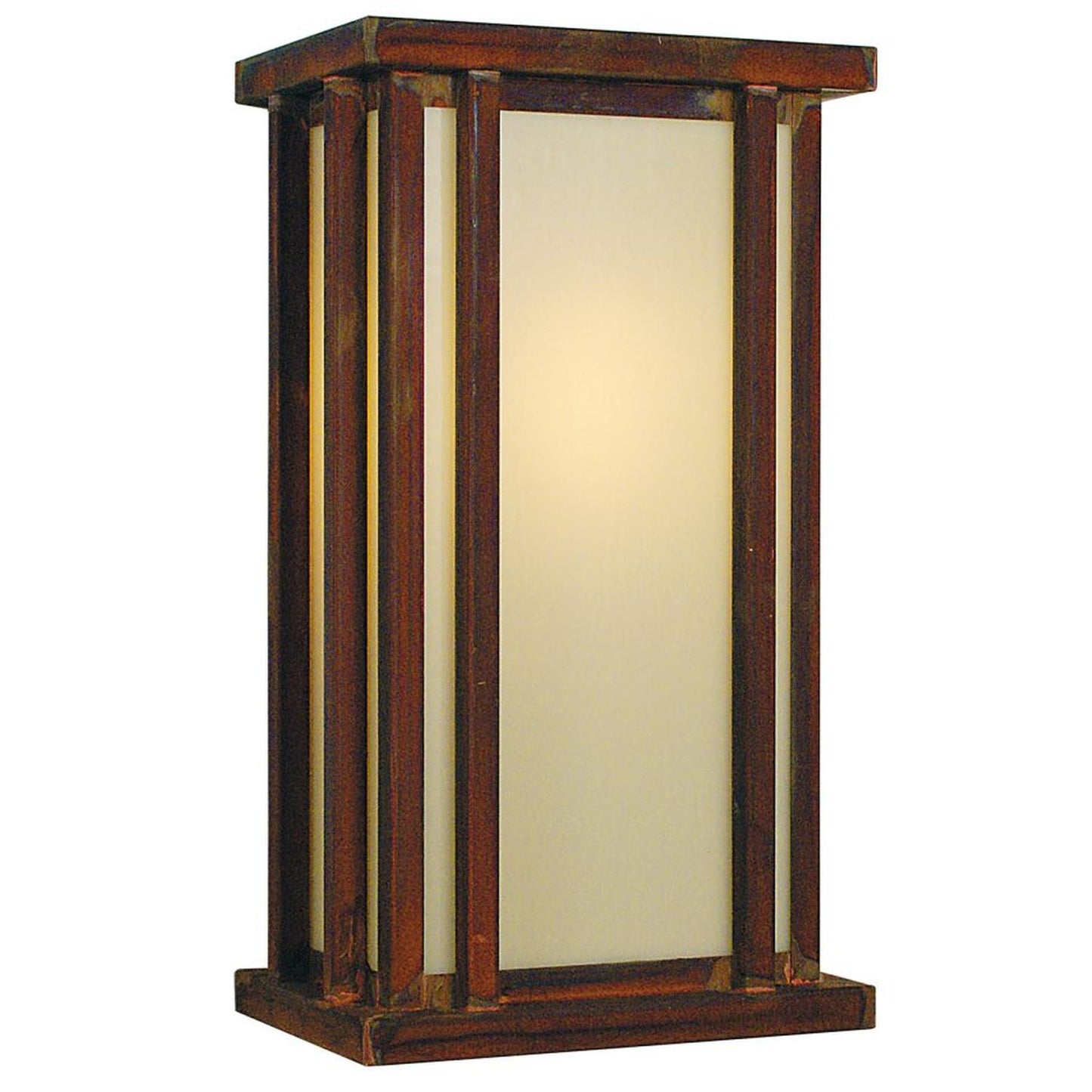 9″ Glencoe Flush Wall Mount - GLS-9OF-RC - Raw Copper by Arroyo Craftsman