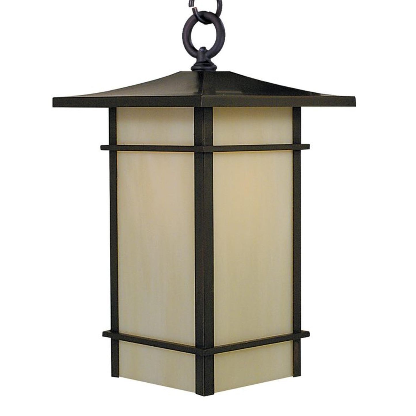 9″ Katsura Pendant With Toshi Overlay - KAH-9TSOF-BZ - Bronze by Arroyo Craftsman