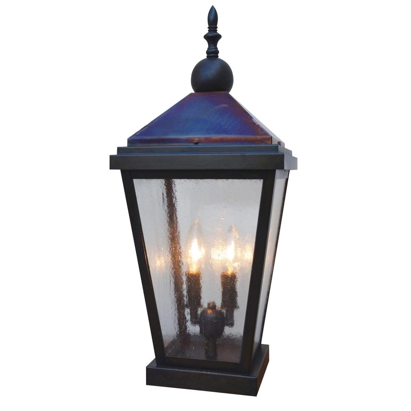 9 Lancaster Column Mount - LAC-9CS-BZ/RC - Bronze with Raw Copper Accents by Arroyo Craftsman