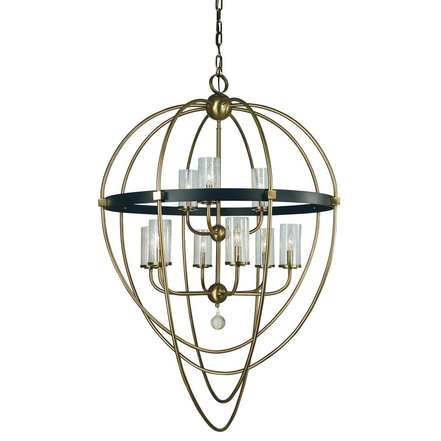 9-Light Antique Brass/Matte Black Margaux Chandelier - 3049 AB/MBLACK by Framburg