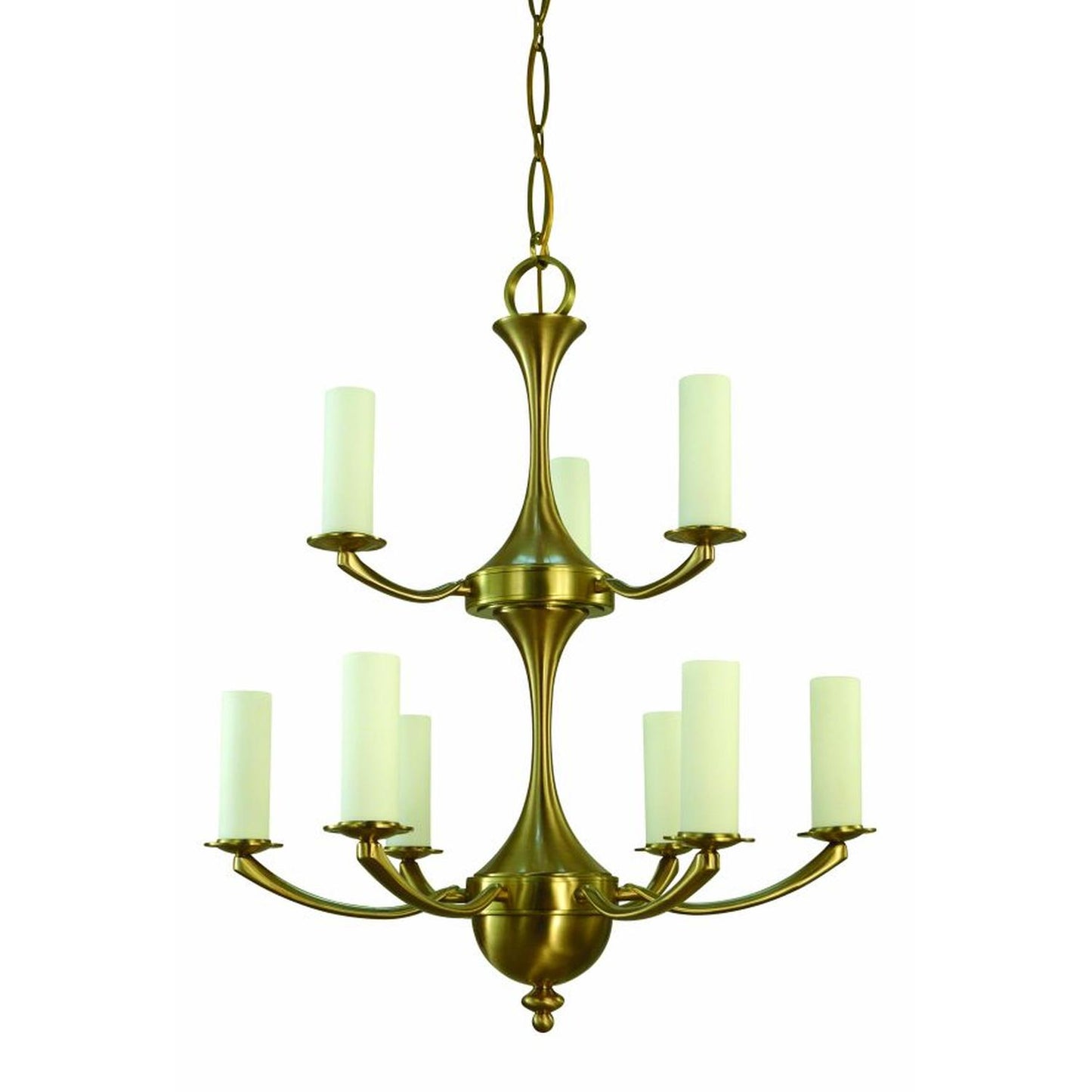9-Light Brushed Brass Atherton Dining Chandelier - 5929 BR by Framburg