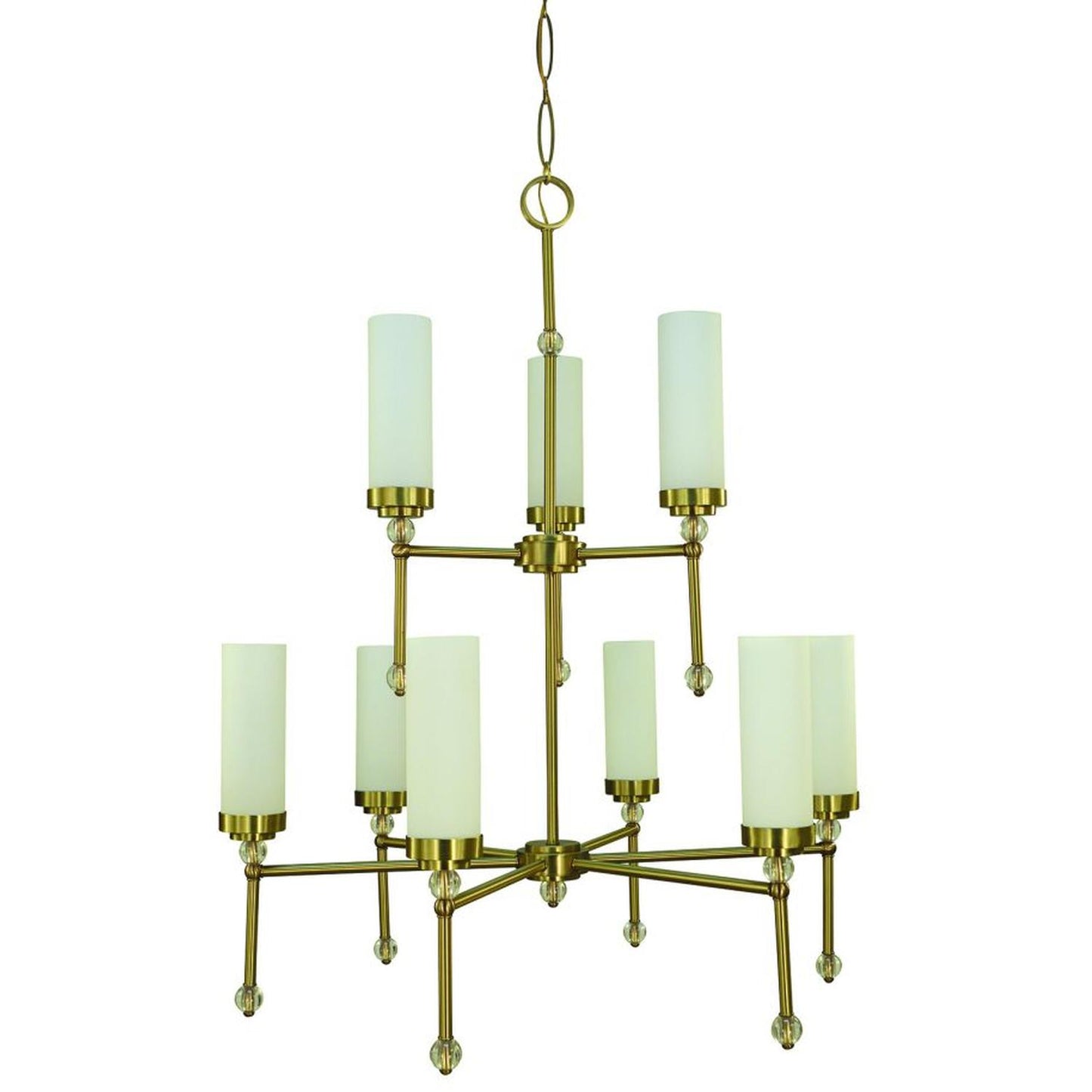 9-Light Brushed Brass Emily Foyer Chandelier - 5889 BR by Framburg