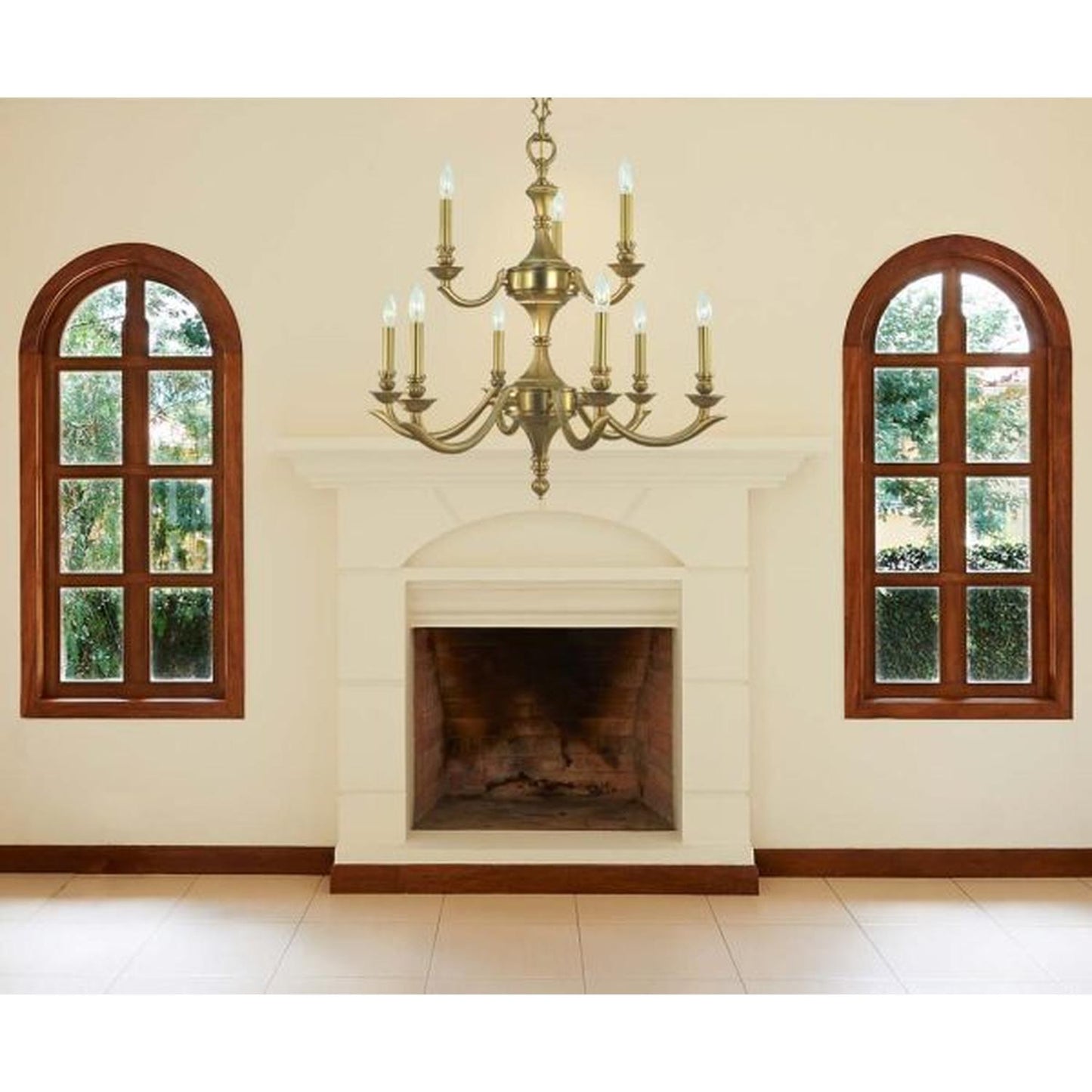 9-Light Brushed Brass Scarsdale Dining Chandelier - 5939 BR by Framburg