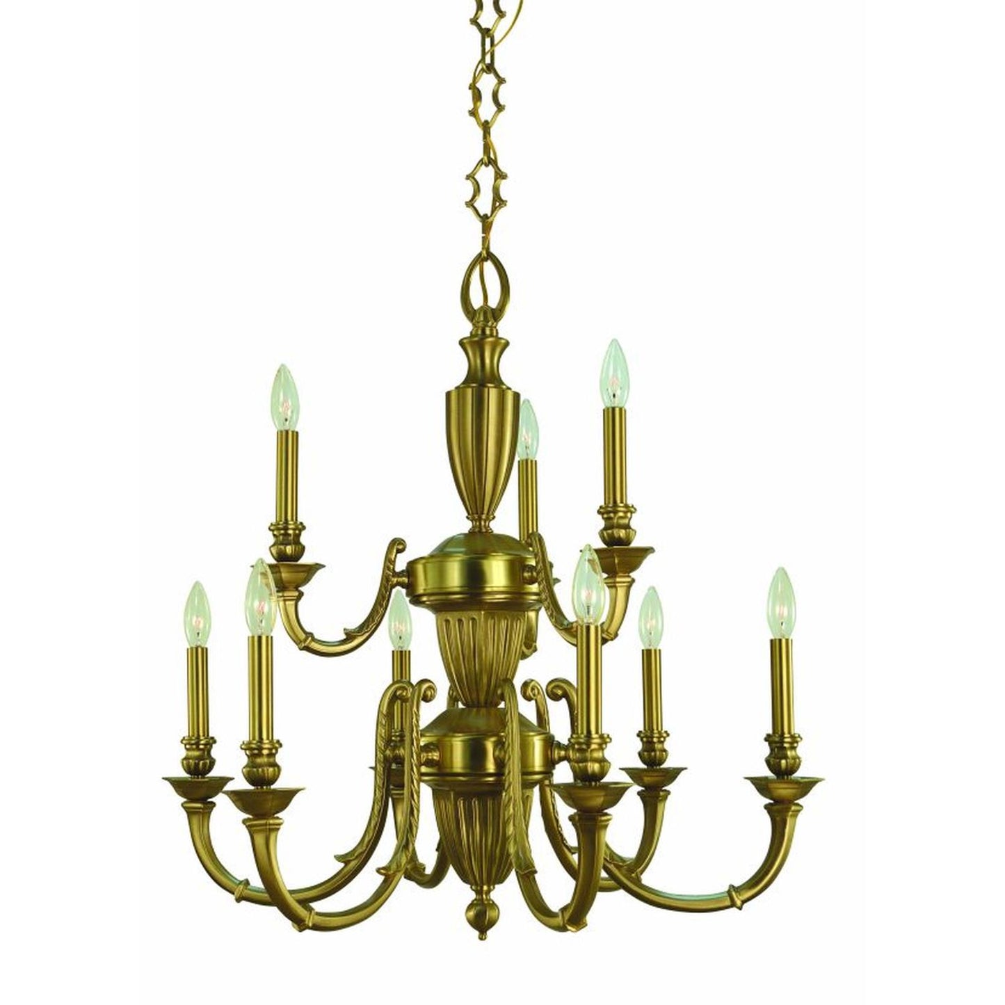9-Light Brushed Brass Wellesley Dining Chandelier - 5949 BR by Framburg
