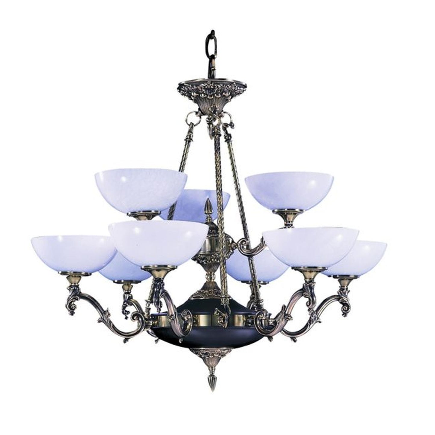 9-Light French Brass Napoleonic Dining Chandelier - 8409 FB by Framburg