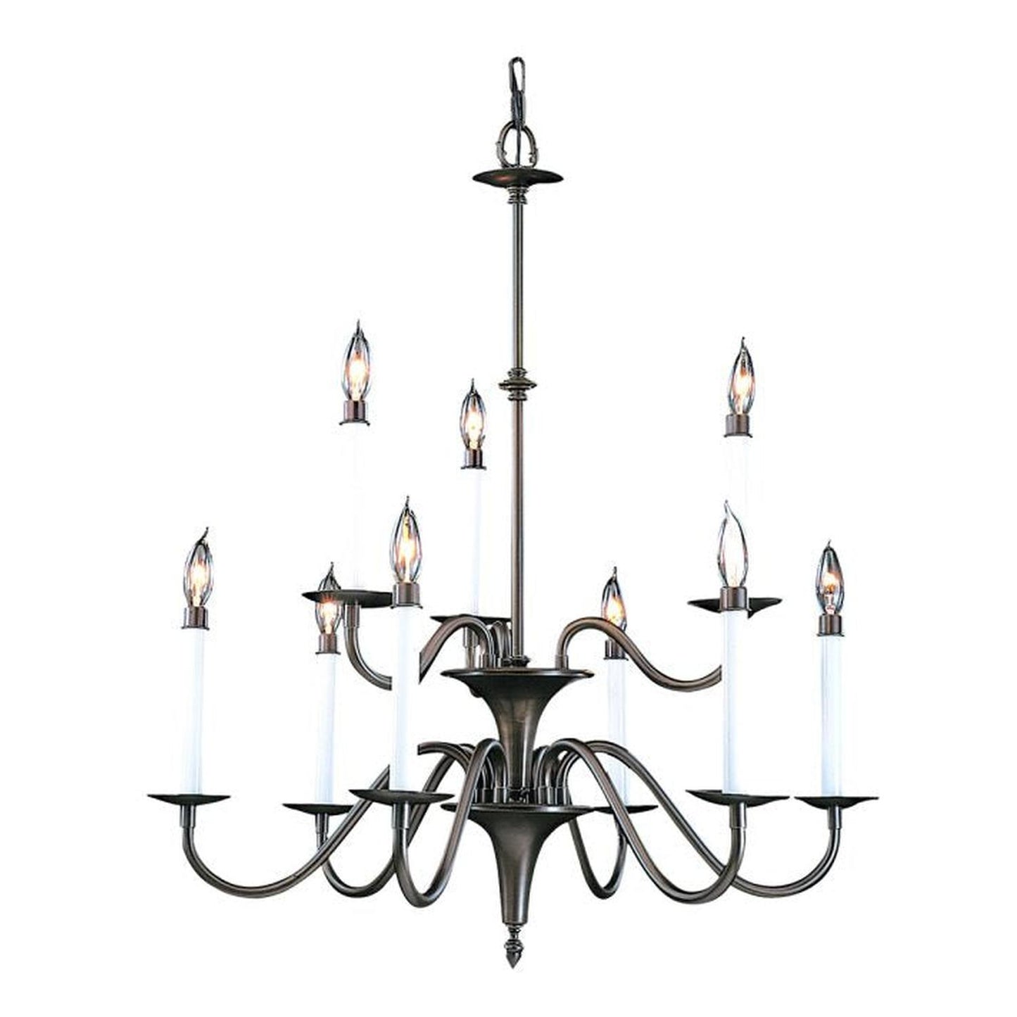 9-Light Mahogany Bronze Jamestown Dining Chandelier - 9229 MB by Framburg