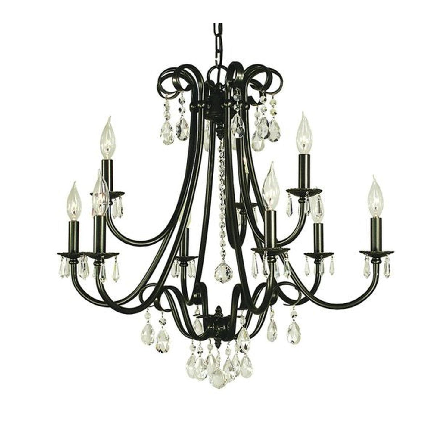 9-Light Mahogany Bronze Liebestraum Dining Chandelier - 2999 MB by Framburg