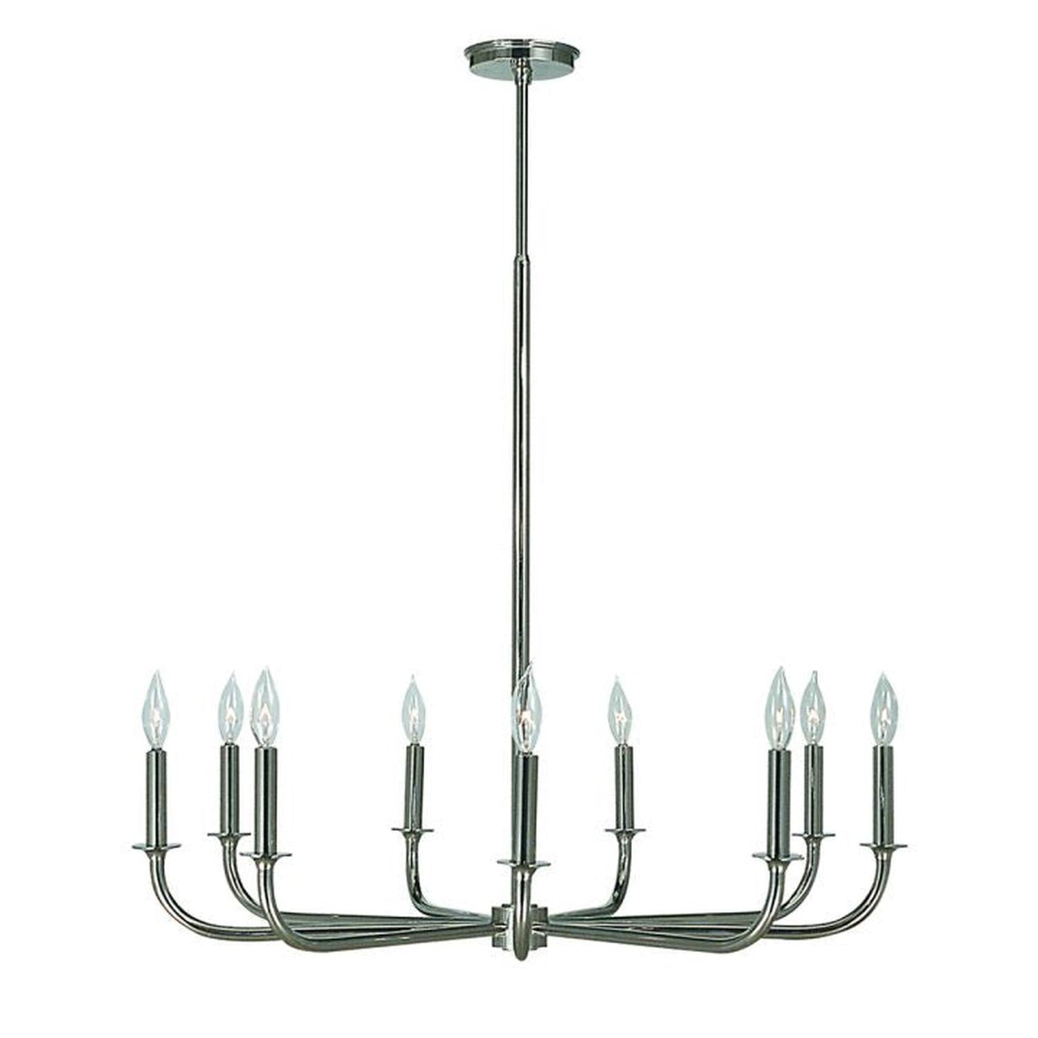9-Light Polished Silver Moderne Dining Chandelier - 1060 PS by Framburg