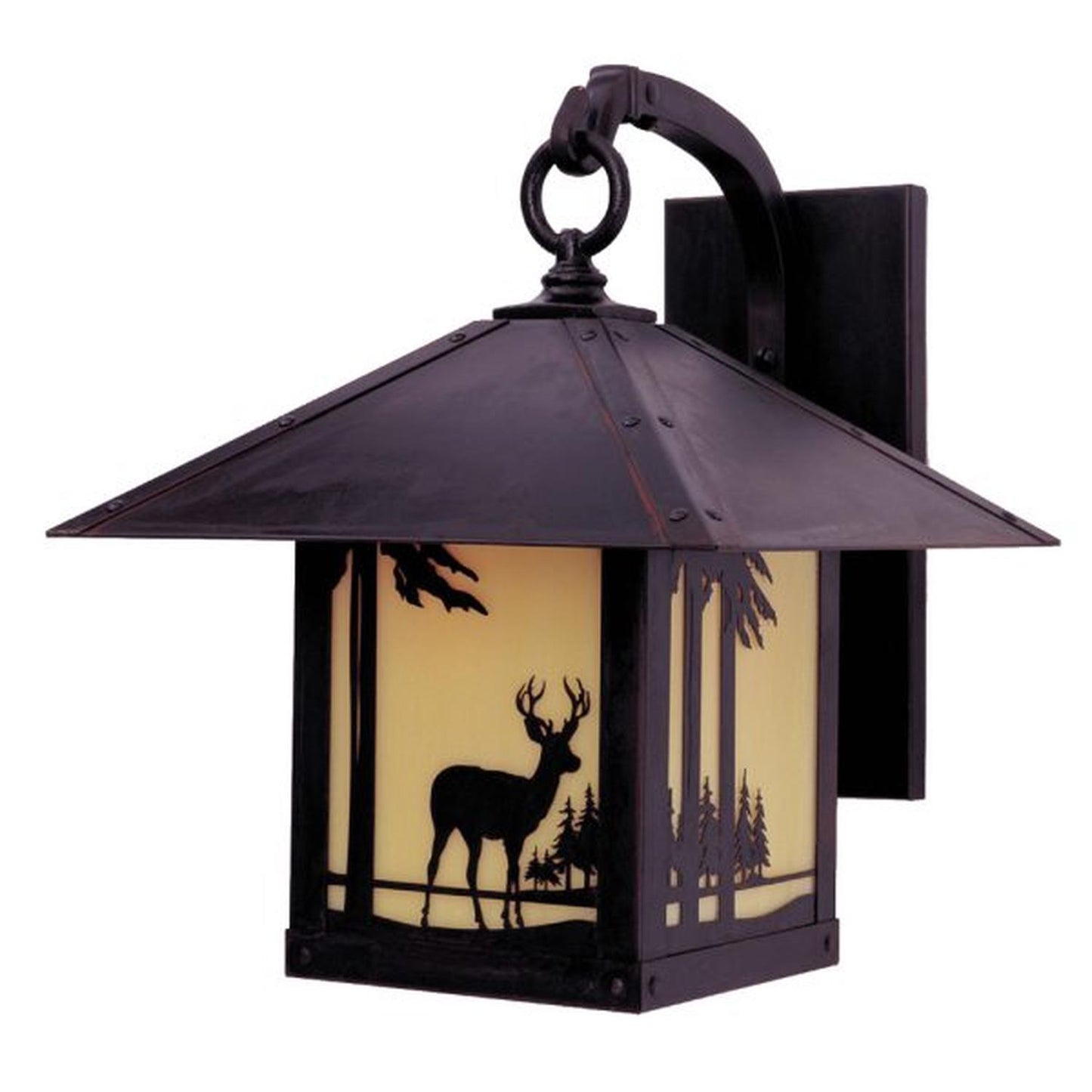9″ Timber Ridge Wall Bracket With Deer Filigree - TRB-9DRTN-BZ - Bronze by Arroyo Craftsman