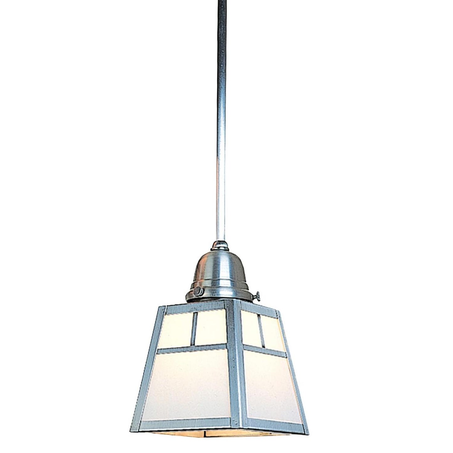 A-Line Shade One Light Stem Mount Pendant With T-Bar Overlay - ASH-1TWO-P - Pewter by Arroyo Craftsman