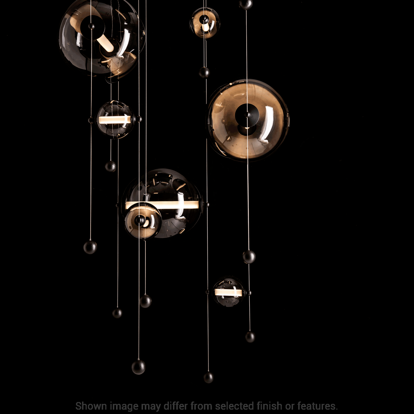 Abacus 10-Light Square LED Pendant - White - Opal Glass by Hubbardton Forge