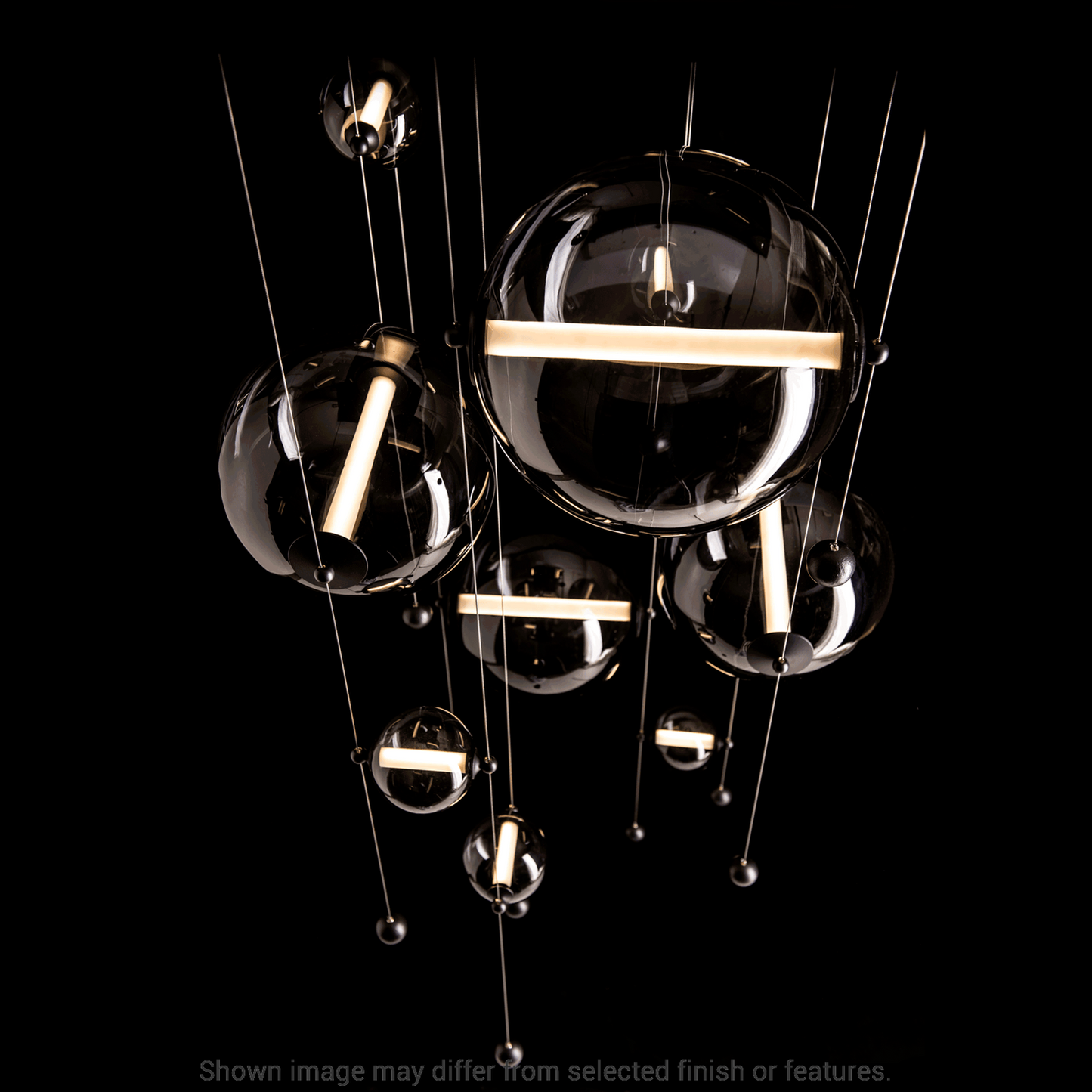 Abacus 10-Light Square LED Pendant - White - Opal Glass by Hubbardton Forge