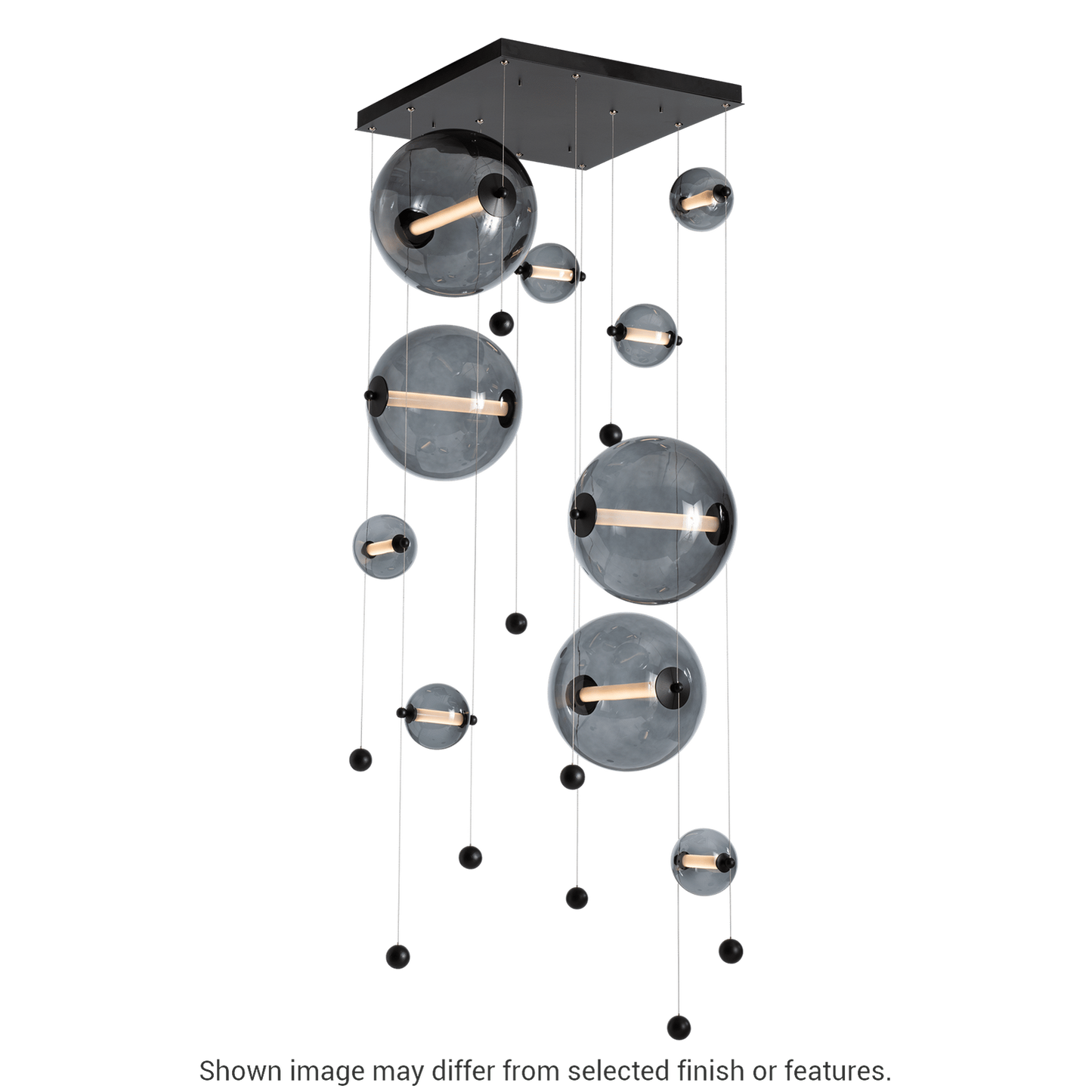 Abacus 10-Light Square LED Pendant - White - Opal Glass by Hubbardton Forge