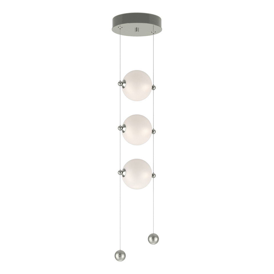 Abacus 3-Light LED Pendant - Sterling - Opal Glass by Hubbardton Forge