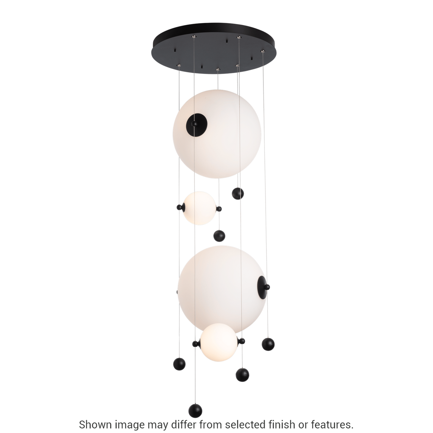 Abacus 4-Light Round LED Pendant - White - Opal Glass by Hubbardton Forge