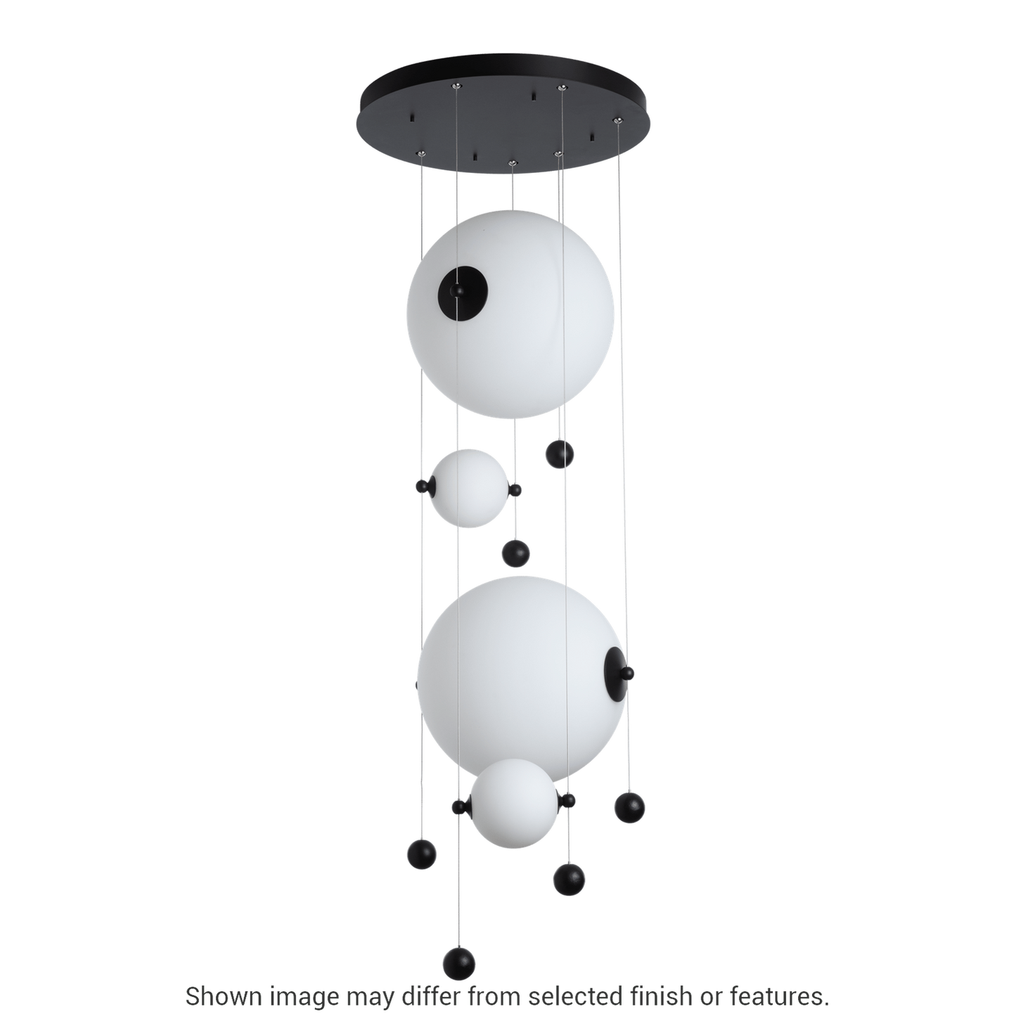 Abacus 4-Light Round LED Pendant - White - Opal Glass by Hubbardton Forge