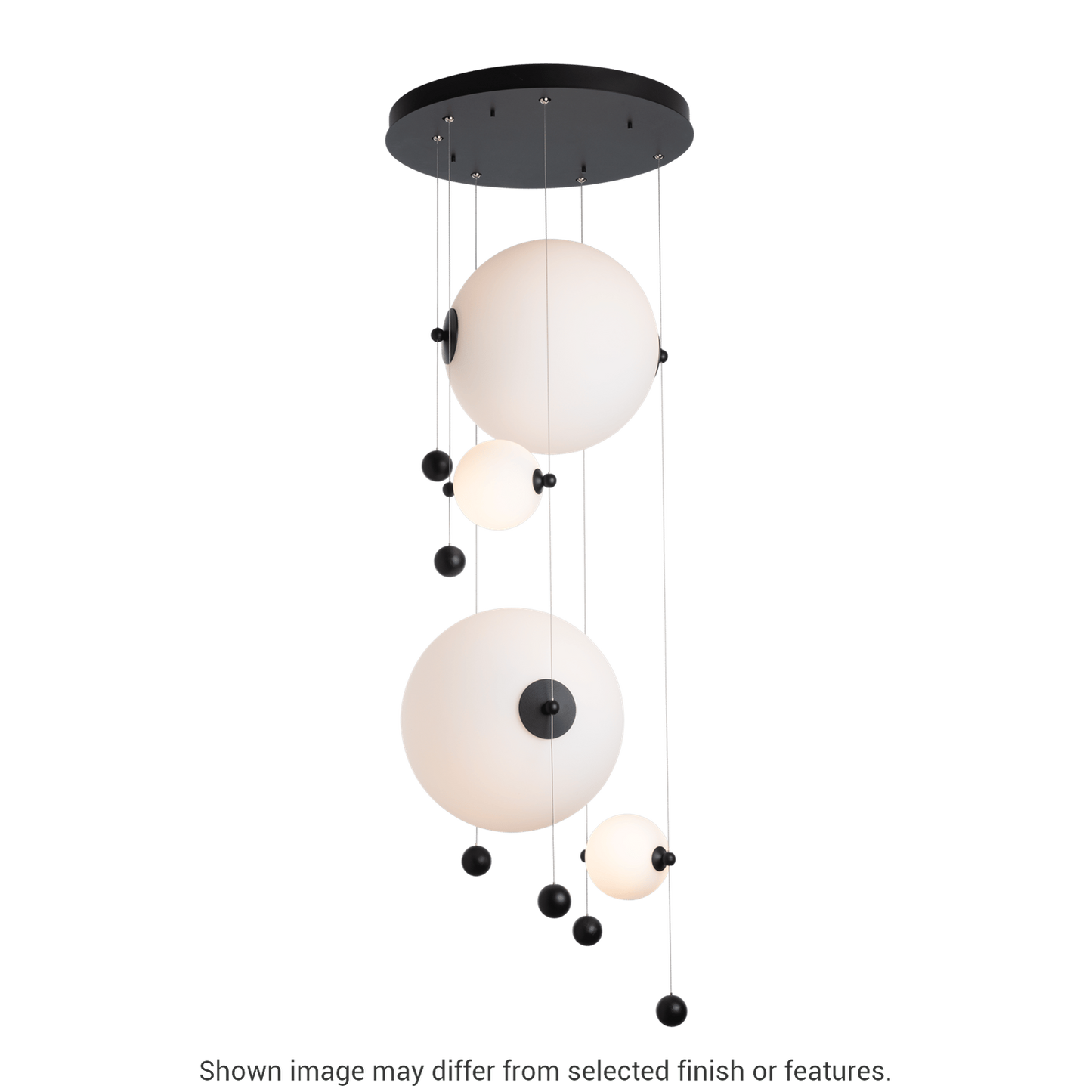 Abacus 4-Light Round LED Pendant - White - Opal Glass by Hubbardton Forge