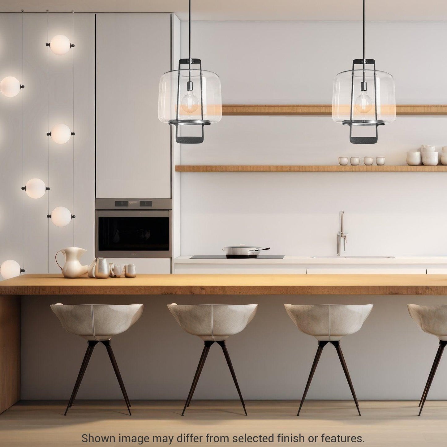 Abacus 5-Light Floor To Ceiling Plug In LED Lamp - Ink - Cool Grey Glass by Hubbardton Forge