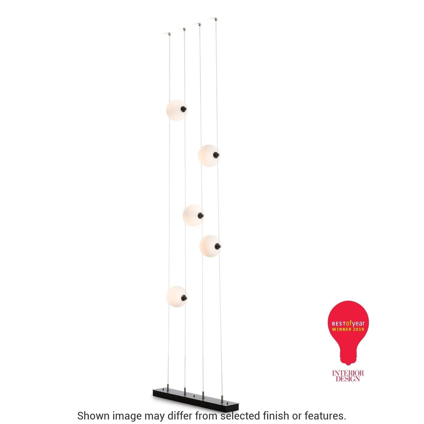 Abacus 5-Light Floor To Ceiling Plug In LED Lamp - Ink - Opal Glass by Hubbardton Forge