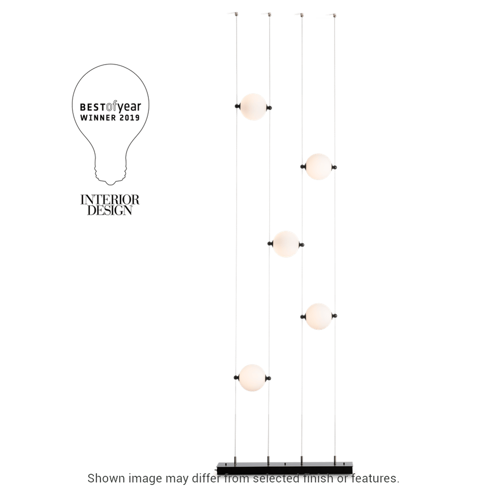 Abacus 5-Light Floor To Ceiling Plug In LED Lamp - White - Opal Glass by Hubbardton Forge