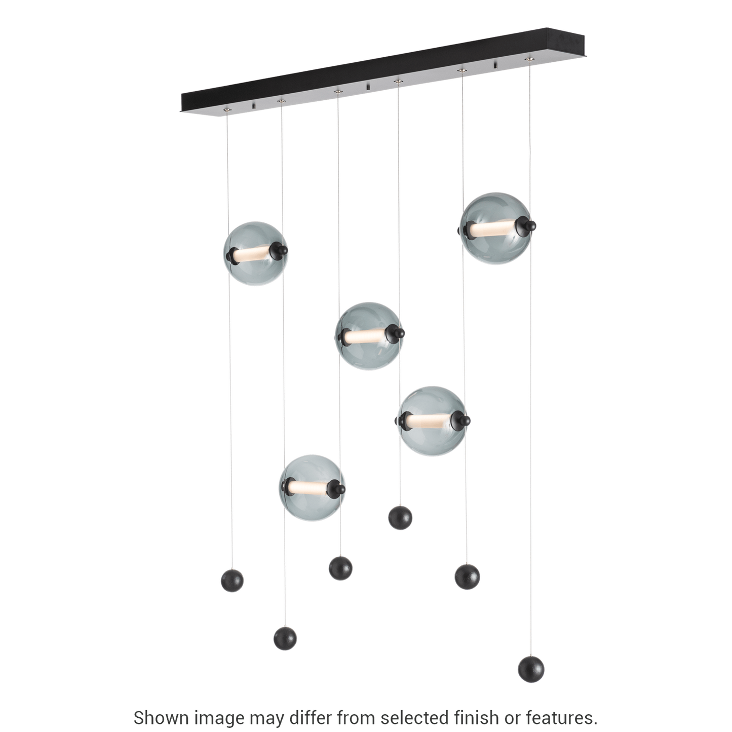 Abacus 5-Light LED Pendant - White - Opal Glass by Hubbardton Forge